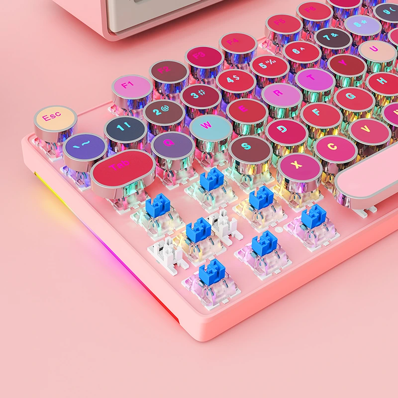 104 Ki Mechanical Keyboard Typewriter Rainbow Retro
