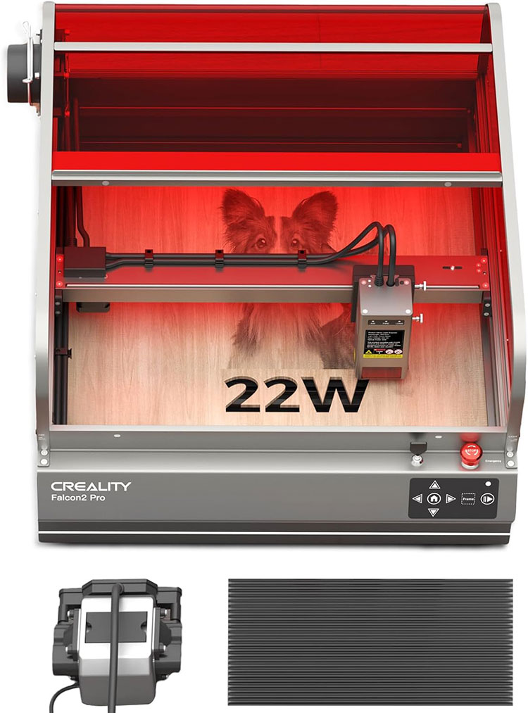 Falcon 2 Pro 22w Laser Aclosted Enclos i hoʻopiliʻia i ka hana Engraver